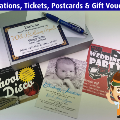 = JBP = Invitations, Tickets, Postcards & Gift Vouchers